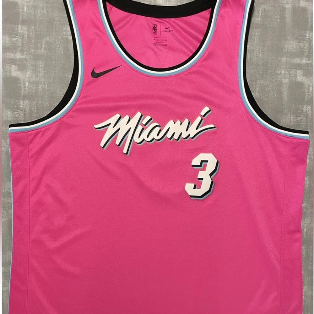 Nike NBA Miami Heat Dwayne Wade Sunset Vice City Edition Basketball Jersey.
